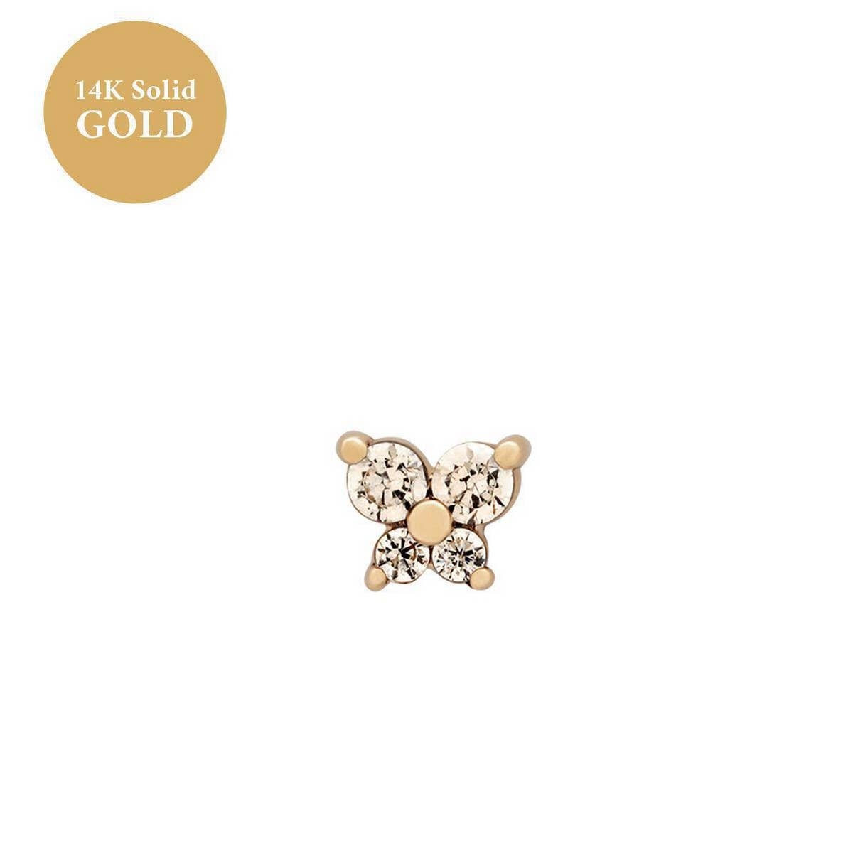 Zodiac Birthstone Butterfly Piercing Stud Earrings_CWAJE5088