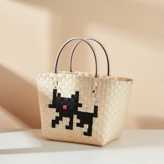 LARGE CAPACITY CAT HANDWOVEN BAG_CWAB1979
