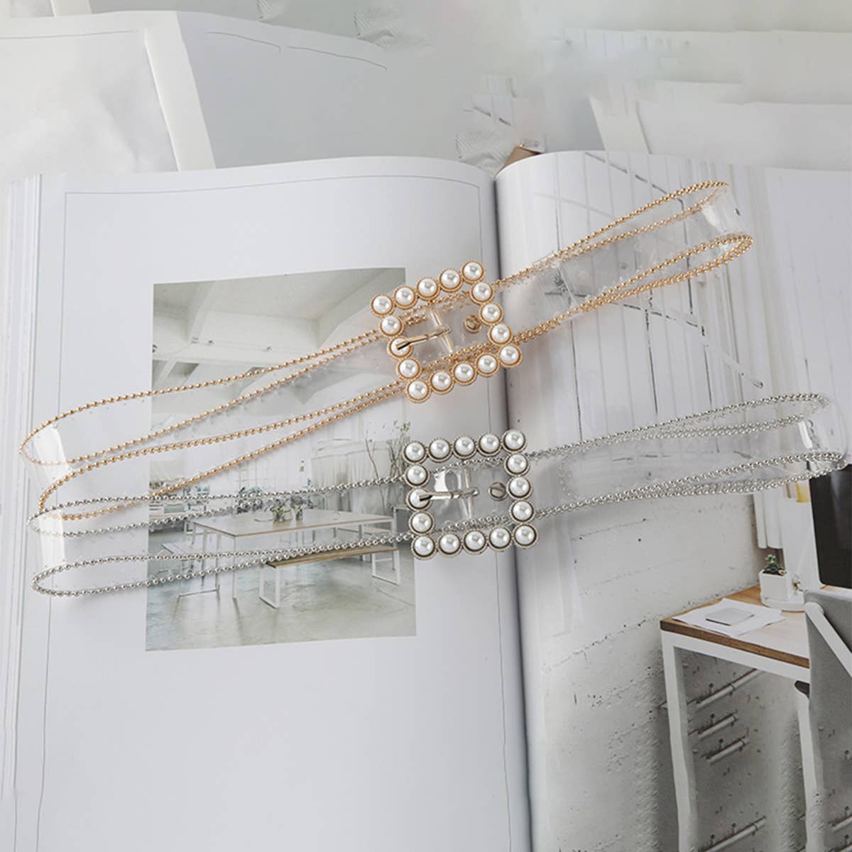 CWABE0960_FASHIONABLE TRANSPARENT DIAMOND BELT