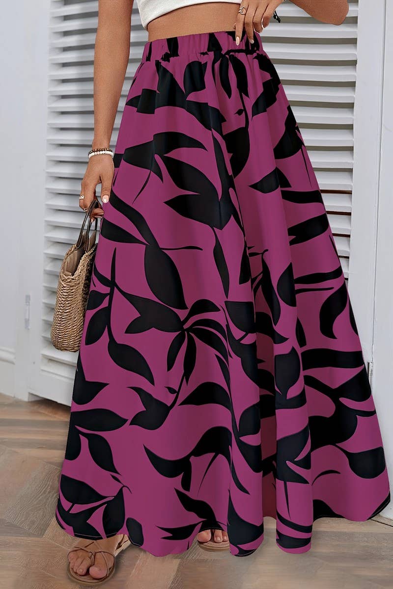 CWBLS0436_SUMMER TEMPERAMENT DRAPE PLEATED SKIRT