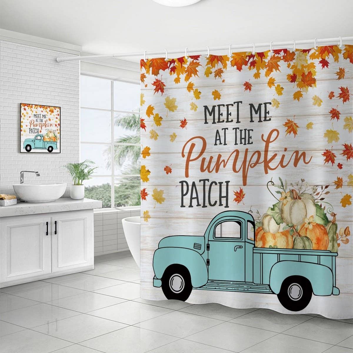 HARVEST PUMPKIN SERIES SHOWER CURTAIN
