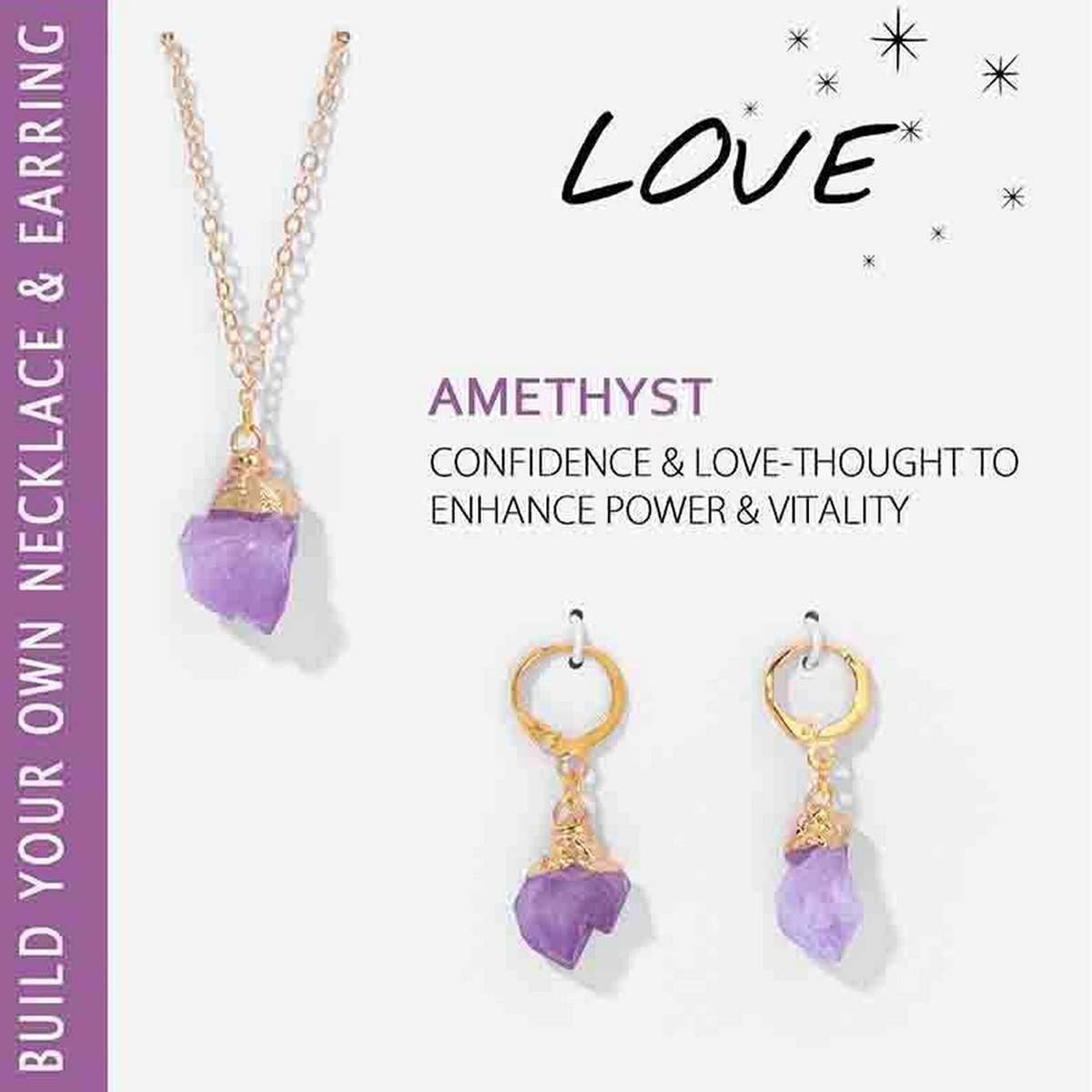 NATURAL STONE NECKLACE AND EARRING SET