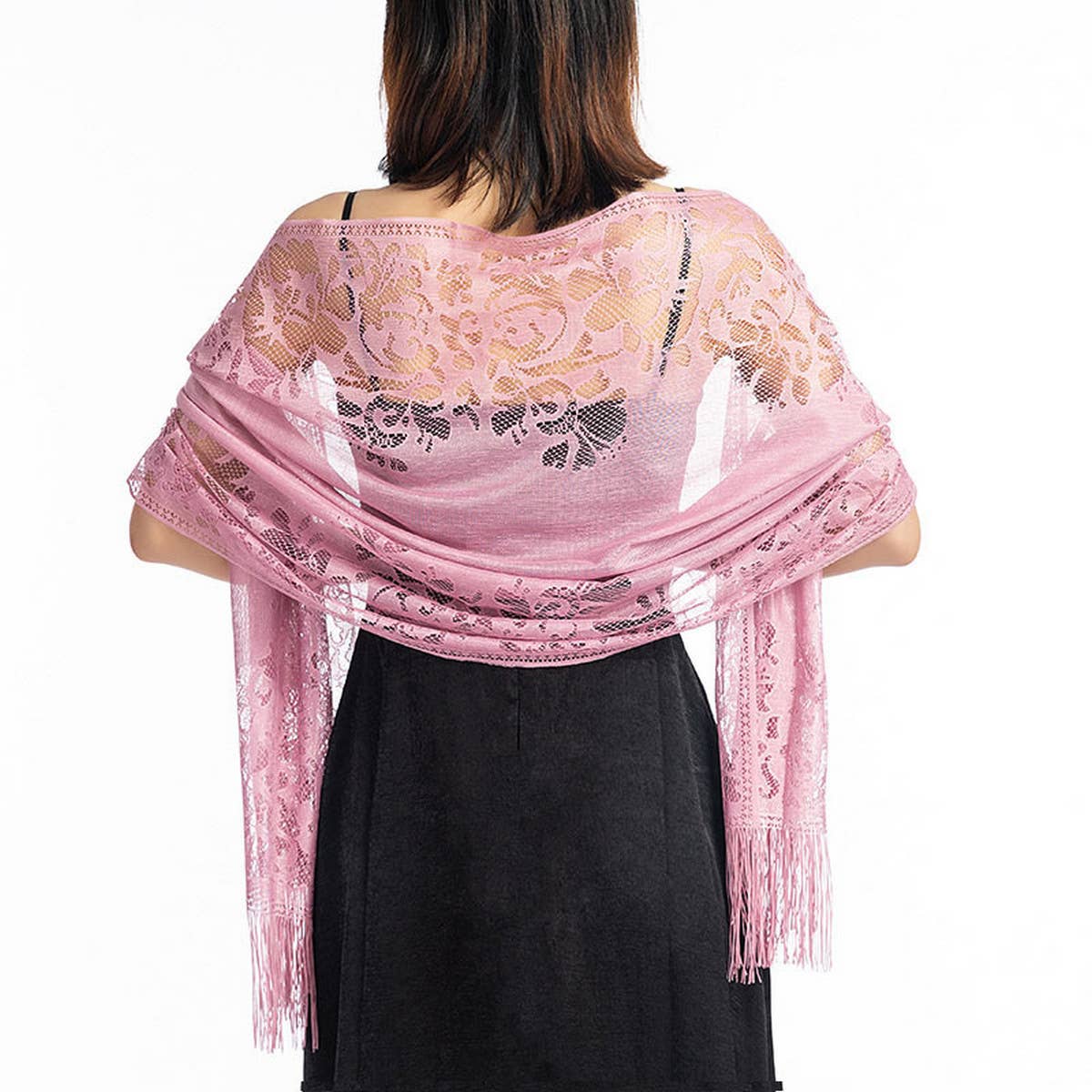 FASHIONABLE EVENING HOLLOW LACE SHAWL