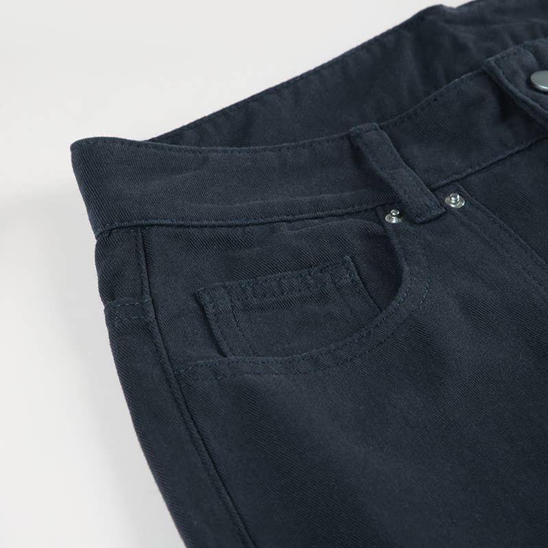 RIVET SPLIT LOW-RISE BAGGY DROP WIDE-LEG JEANS