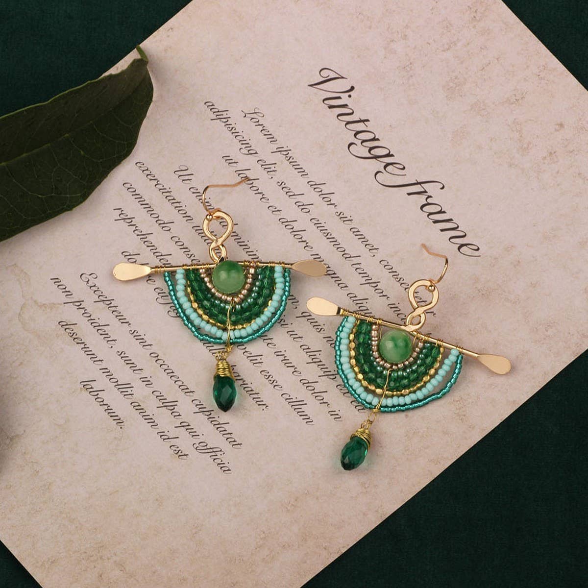 HIGH-GRADE NATURAL STONE WOVEN COLORFUL EARRINGS