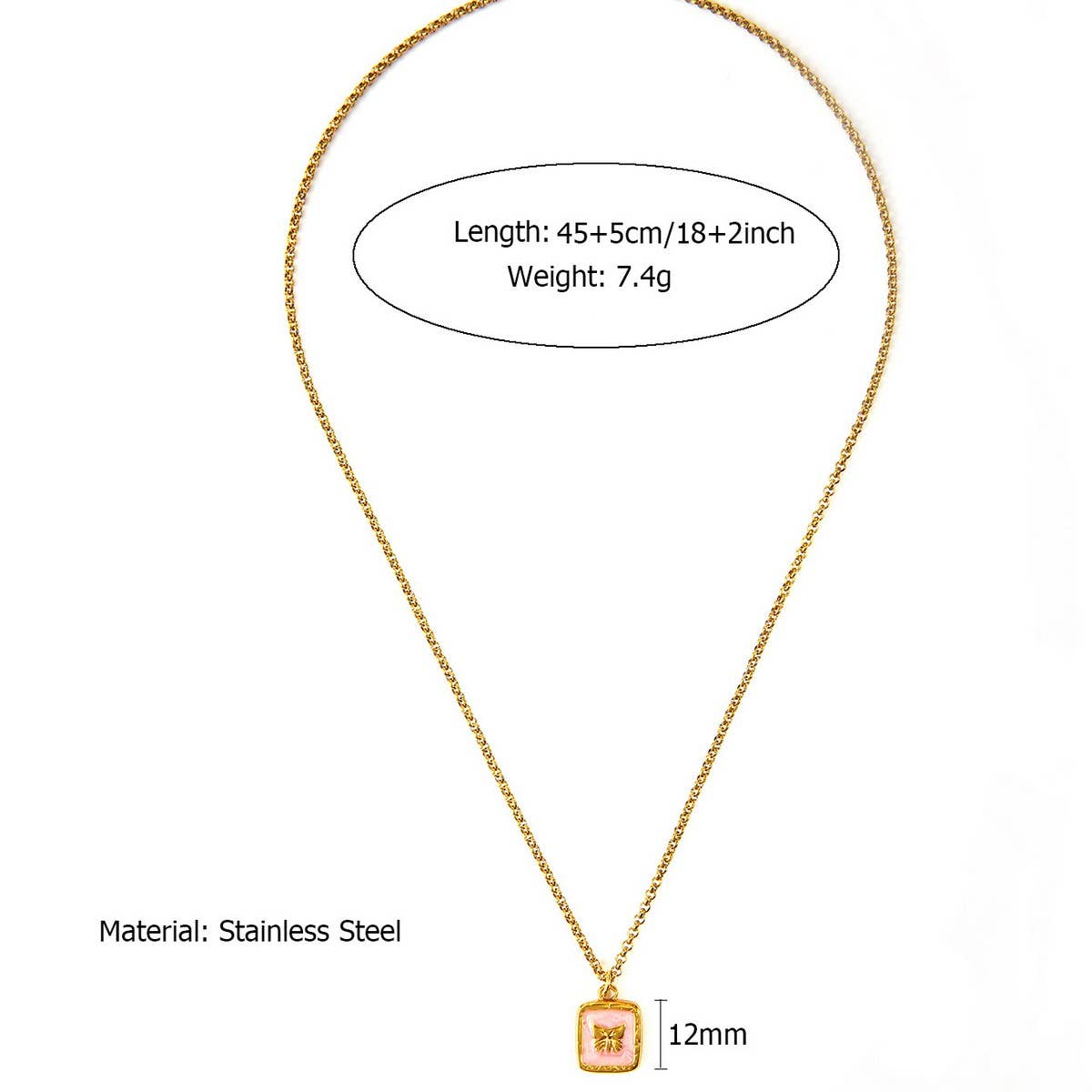 Ocean Style Steel Necklace with Shell & Fish_CWMM8834