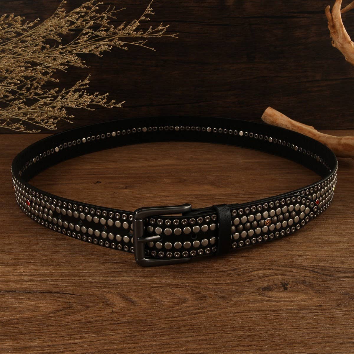 PUNK STYLE RIVET MUSHROOM STUD DIAMOND BELT_CWMM3949