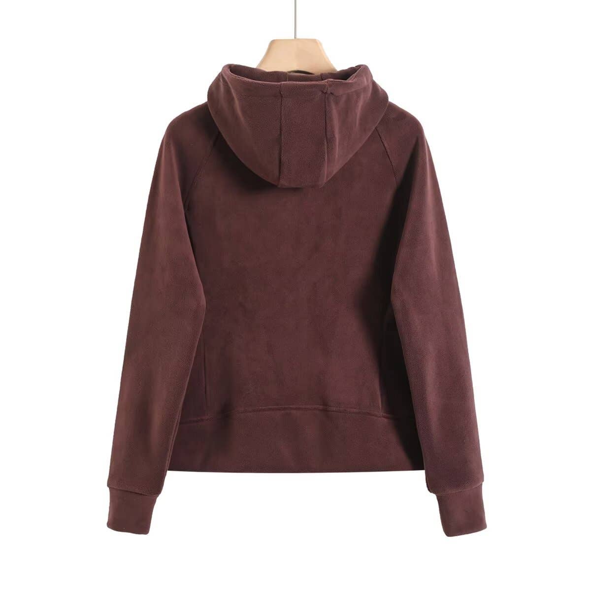 Double-sided fleece thickened warm hooded jacket
