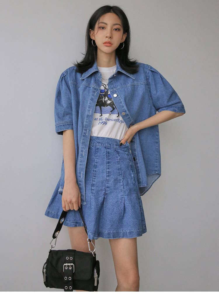 Retro double-button Oxford fabric square bag