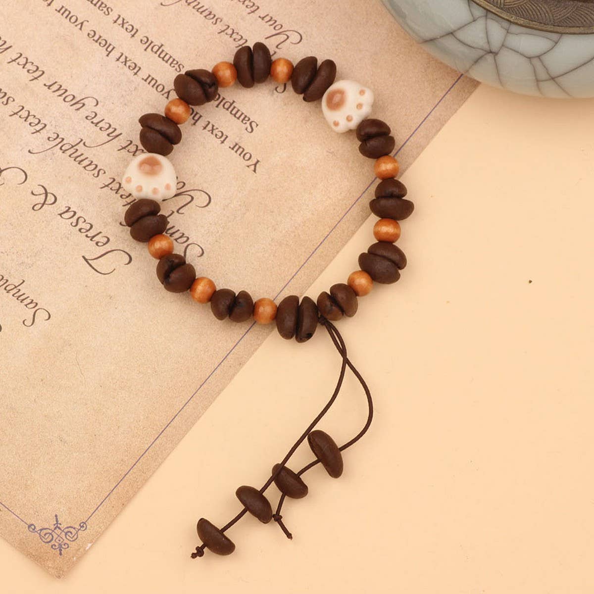 CREATIVE CARTOON HANDMADE COFFEE BEAN BRACELET