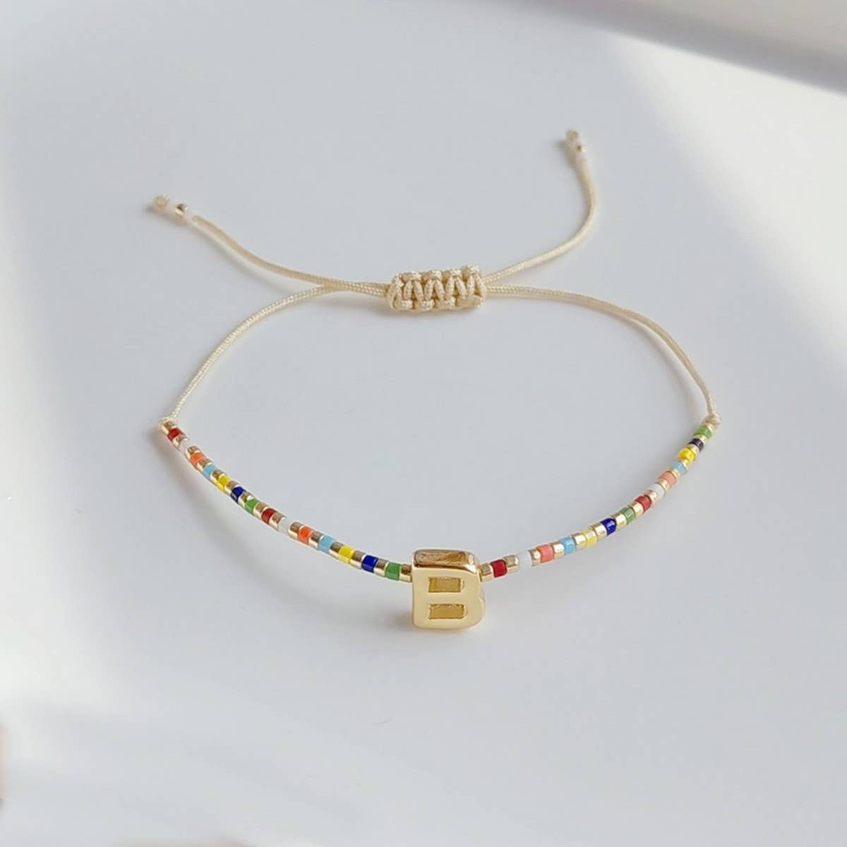 CWAJE4567_BOHEMIAN ADJUSTABLE GOLD LETTER BRACELET