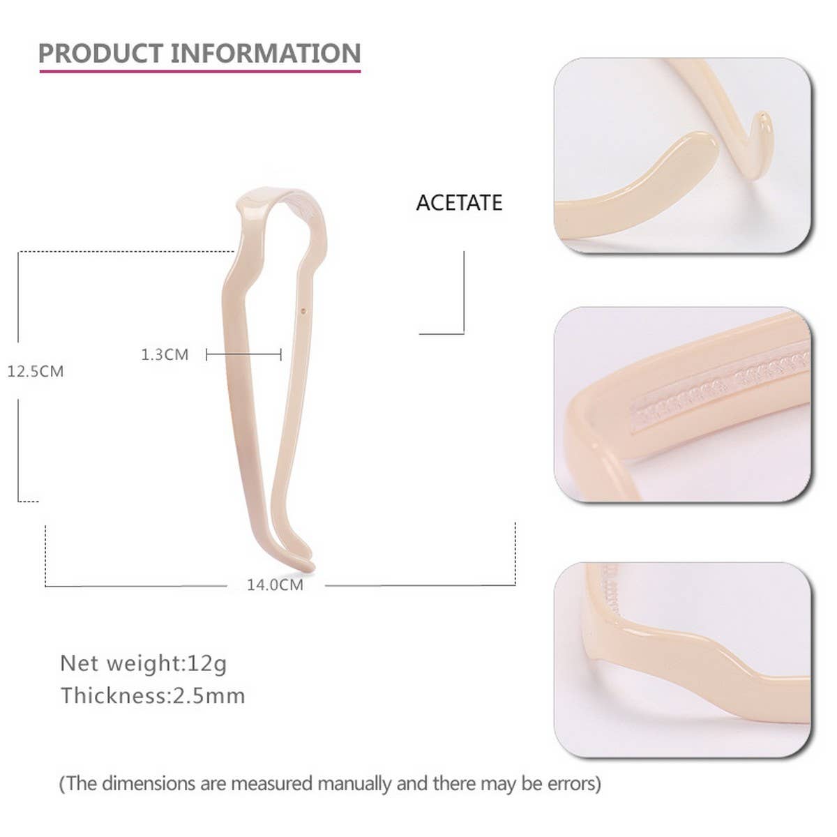 SQUARE SUNGLASSES SUNGLASSES HEADBAND HAIRPIN_CWAHA4339