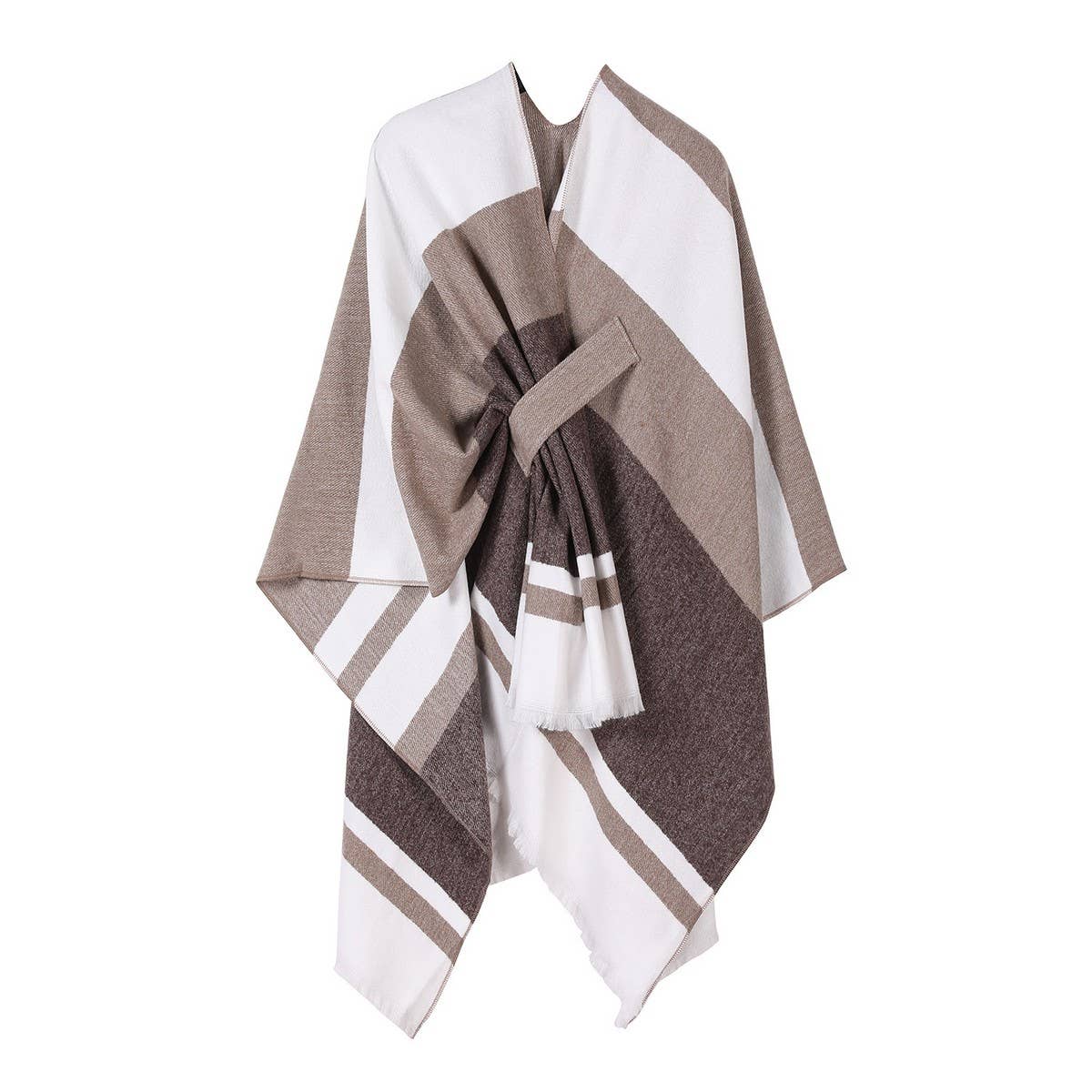 FAUX CASHMERE SHAWL ALL-MATCH CLOAK WITH TIES