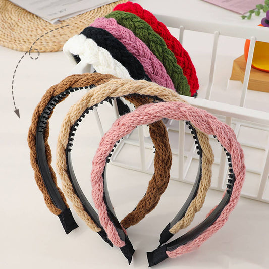 FASHION  WOOL  BRAIDED  HAIR HOOP_CWAHA0237