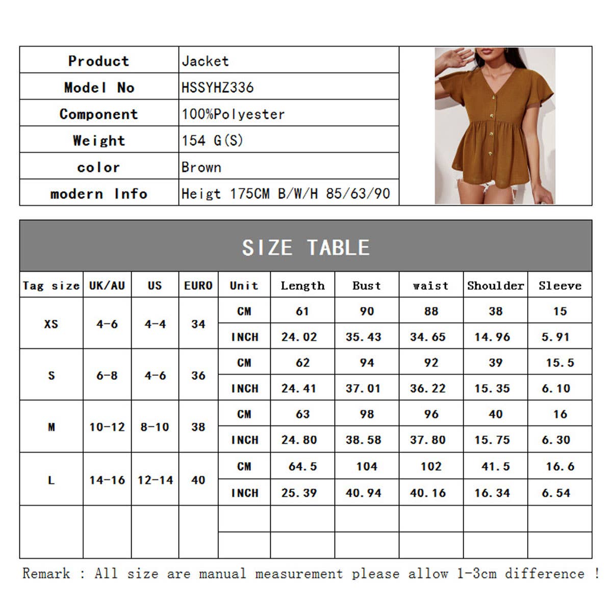 V-NECK SOLID COLOR SLIM-FIT SHORT-SLEEVED TOP