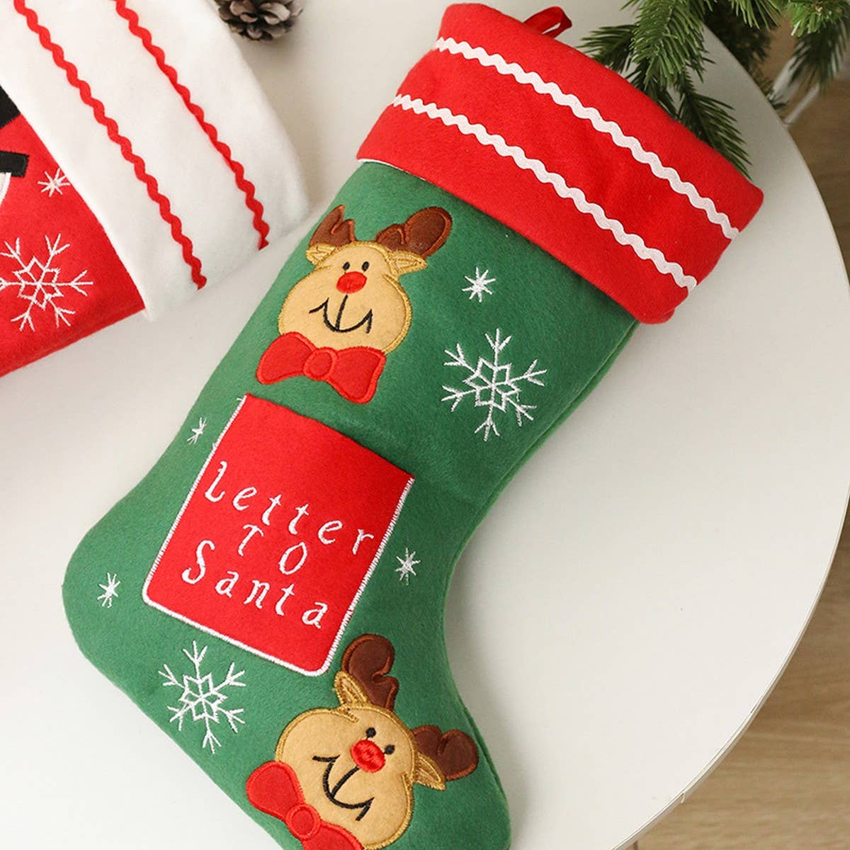 Santa Snowman Christmas Stocking Gift Bag_CWAJE05375