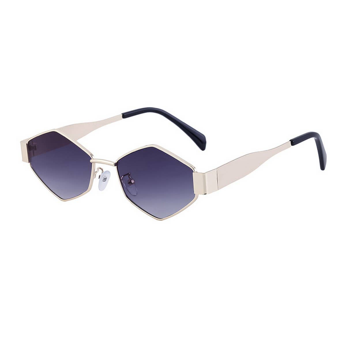 IRREGULAR METAL SUNGLASSES WITH WIDE TEMPLES