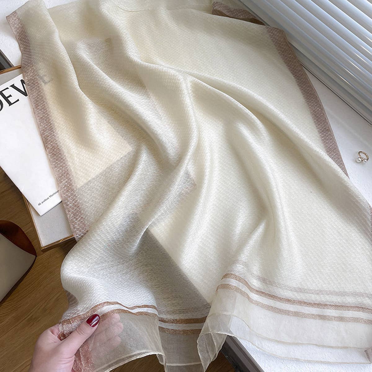 Silk Blend Scarf for Women - Lightweight