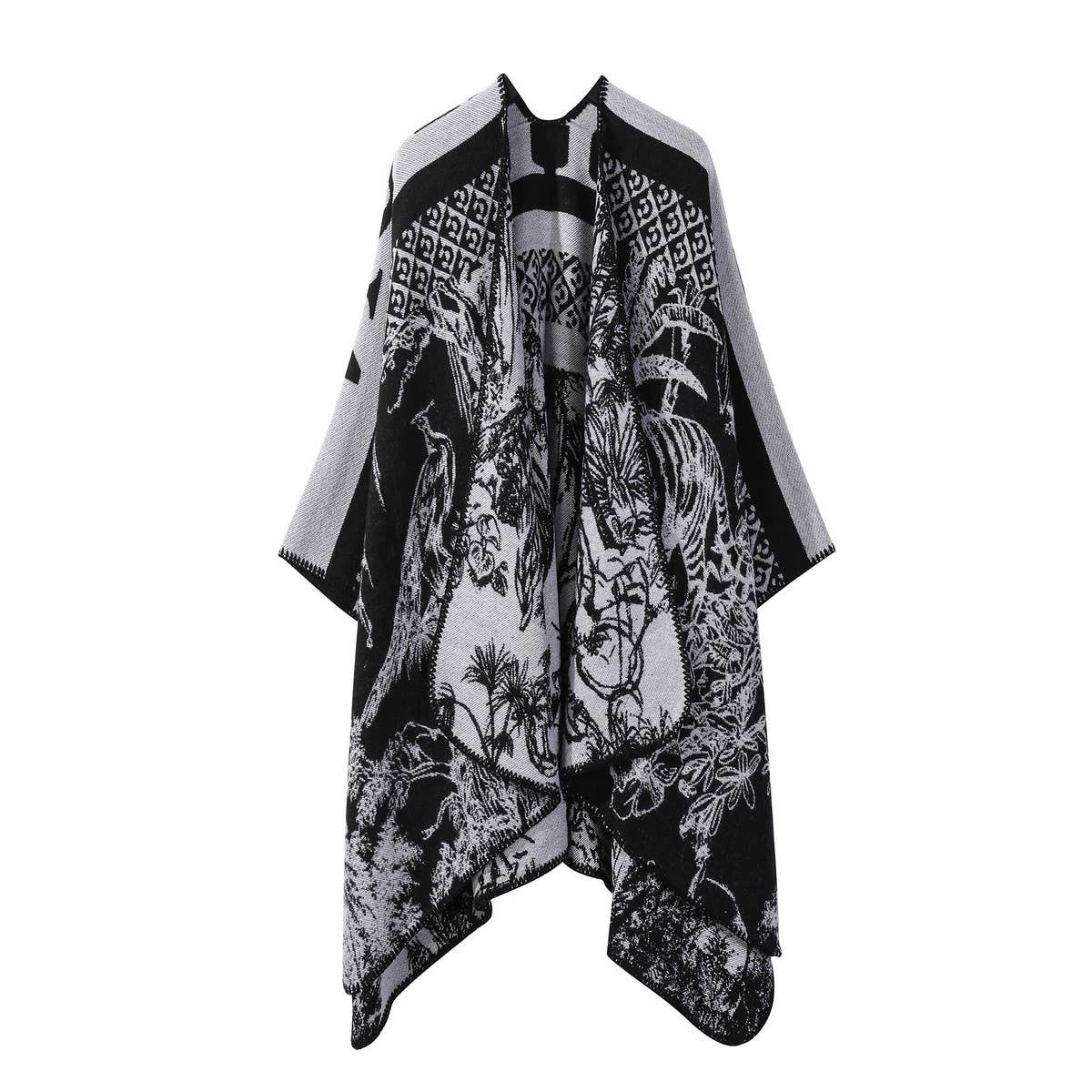 CAPE DARK DOUBLE-SIDED WARM OUTER WEAR THICK SHAWL_CWASC2125