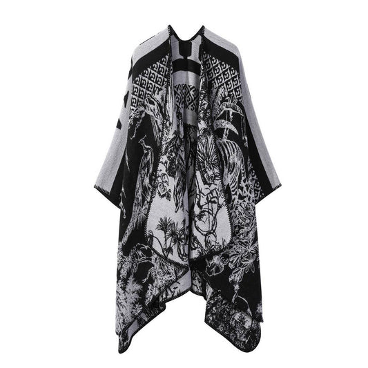 CAPE DARK DOUBLE-SIDED WARM OUTER WEAR THICK SHAWL_CWASC2125