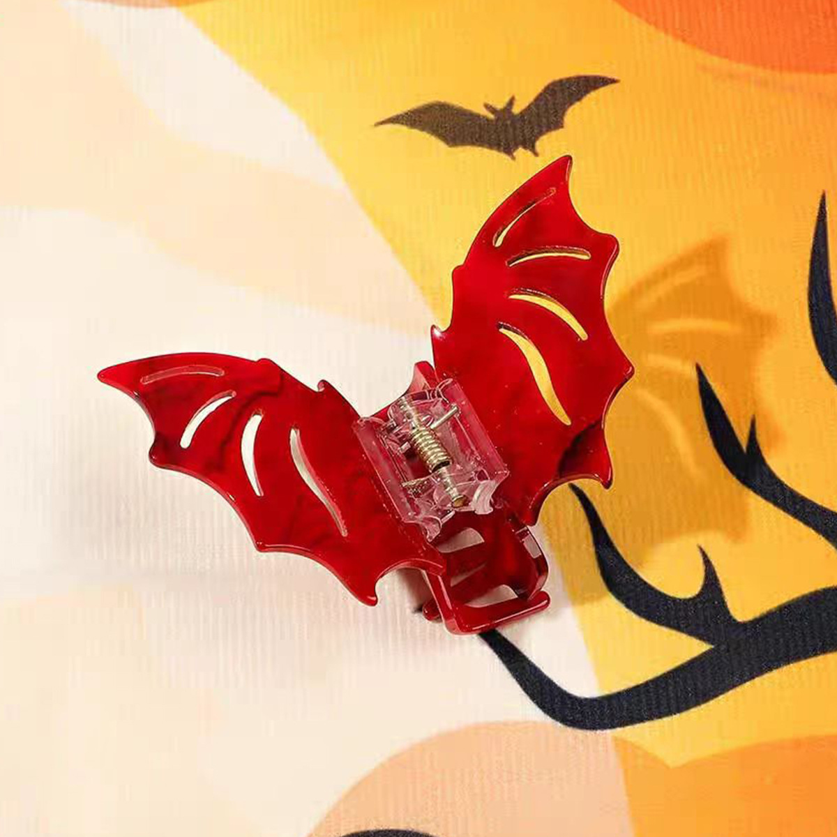 Halloween Acetate Hair Claw ? Witch & Bat Design