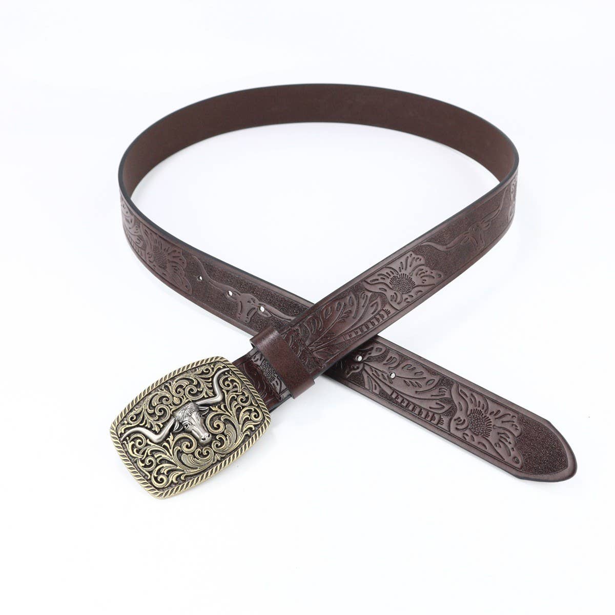 BUCKLE VINTAGE BELT WITH CLASSIC EMBOSSED_CWABE0412