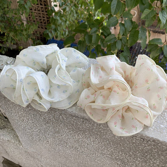 Pink Floral 4-Layer Scrunchie for Low Buns_CWAHA5517