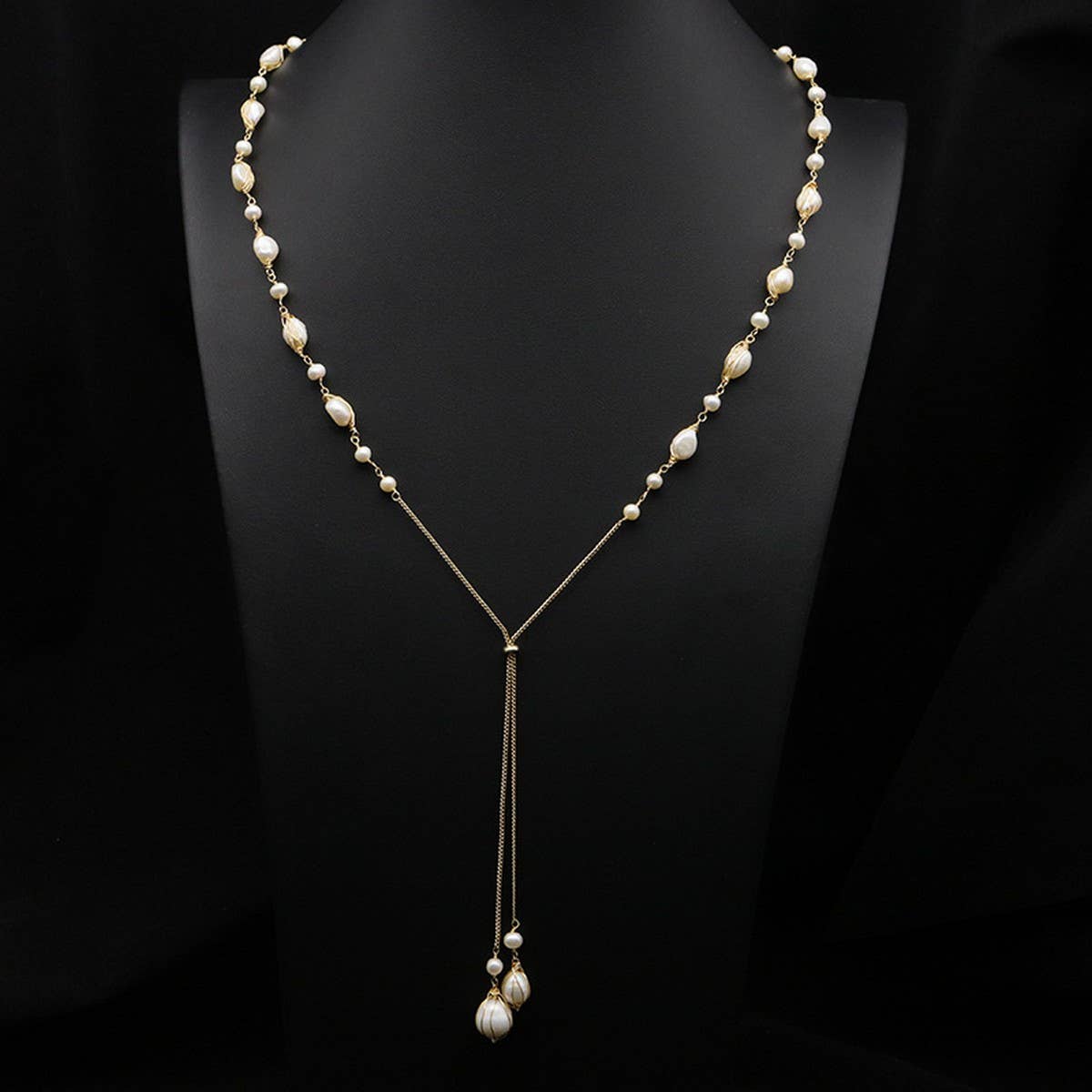 SIMPLE AND ELEGANT HIGH-END BOW PEARL NECKLACE