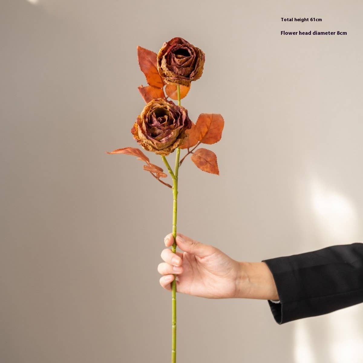 Ink-Styled Burnt Edge Rose Bouquet for Decor