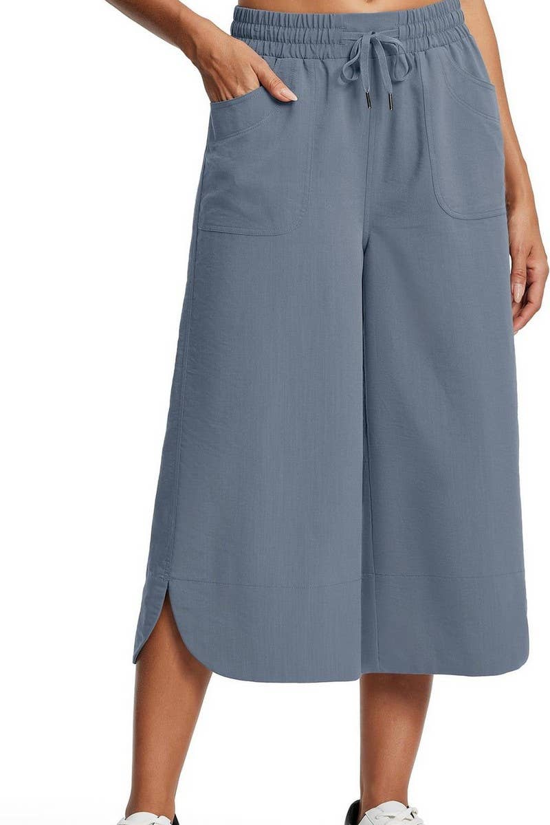 CWBMP0211_SOLID COLOR ELASTIC WAIST WIDE LEG PANTS