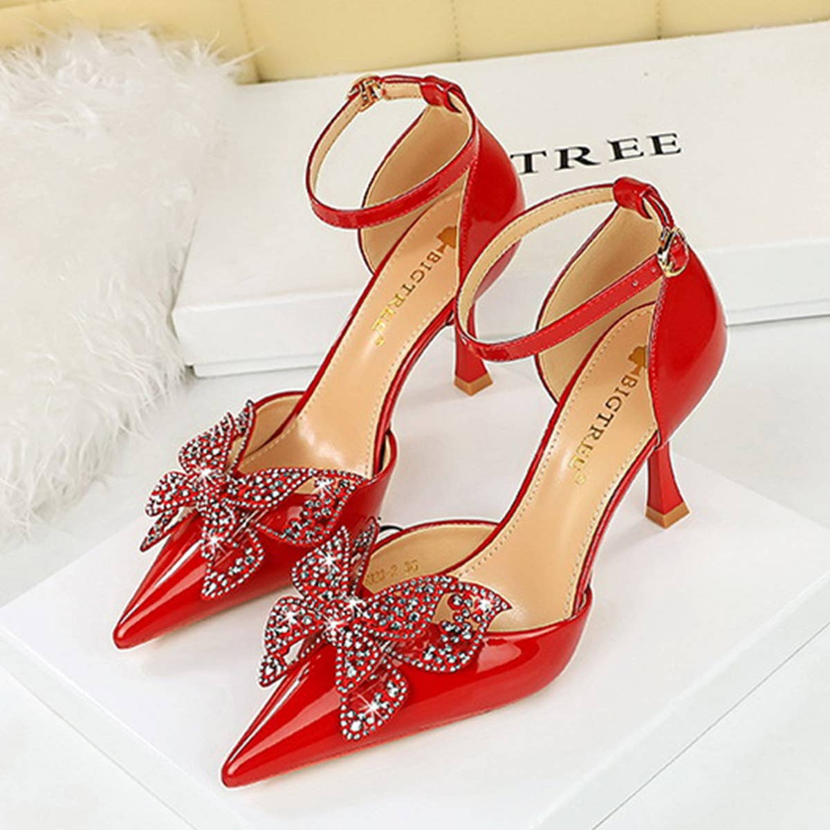 STYLISH RHINESTONE BOW HIGH HEELS_CWSHH0108