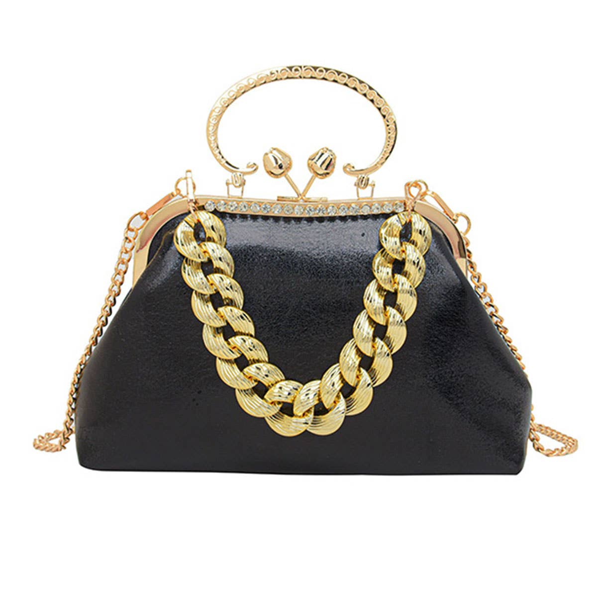 Fashionable candy-colored thick chain handbag