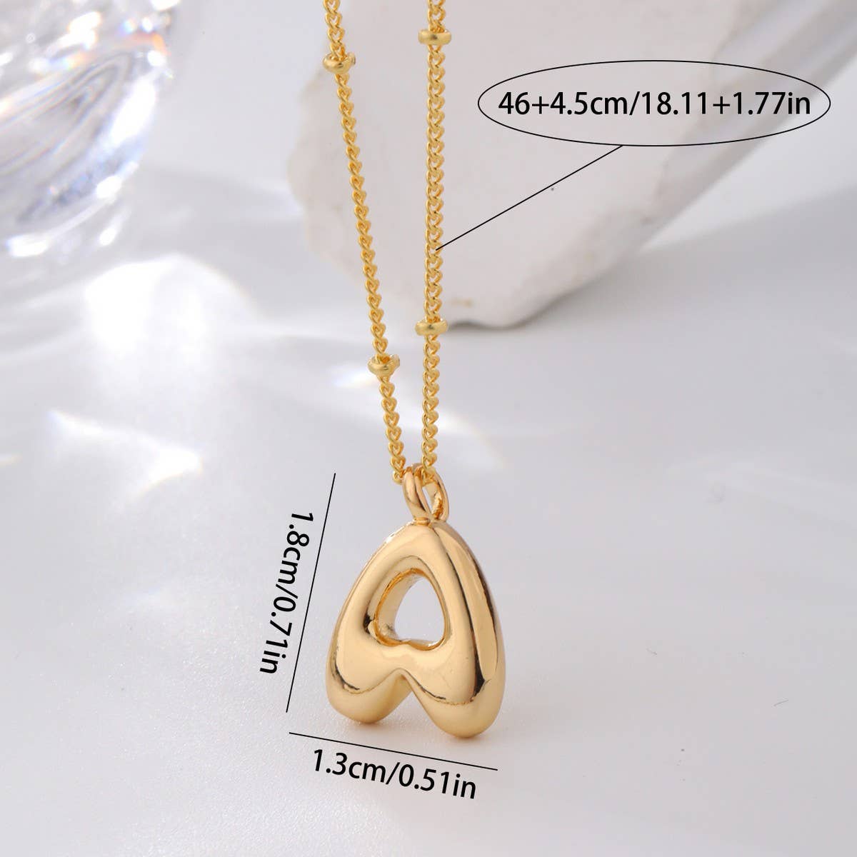 18K Gold 26 Letters Cute Hip Hop Pendant Necklace_CWMM5871