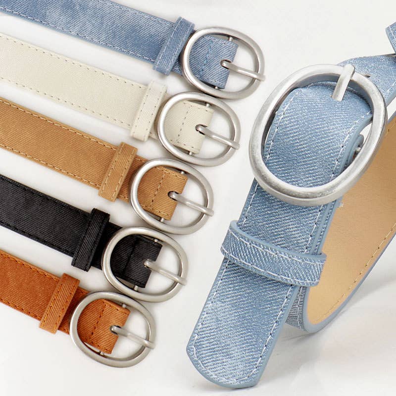 Simple fashionable and casual oval alloy belt