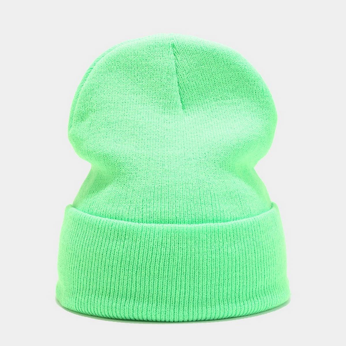 SOLID COLOR KNITTED HAT WITH CUFFS_CWAH1578