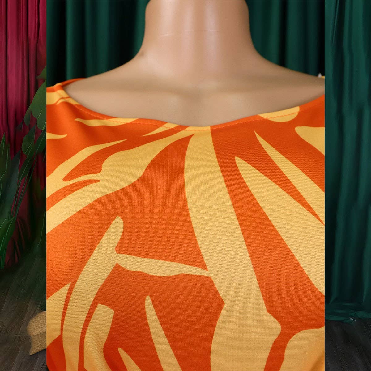 FASHIONABLE LACE-UP PRINTED OVERSIZED DRESS