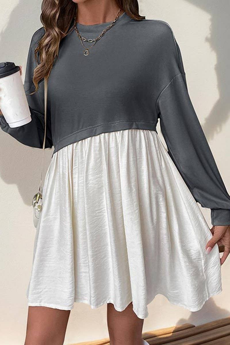 CWDSD7320_CASUAL ROUND NECK CONTRAST COLOR STITCHING SHORT S