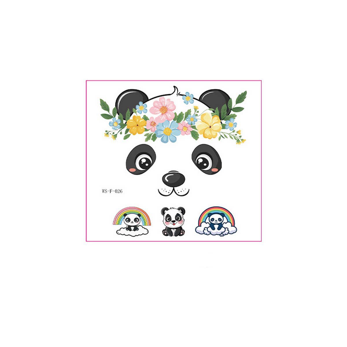 Kids Christmas Unicorn & Panda Face Tattoos