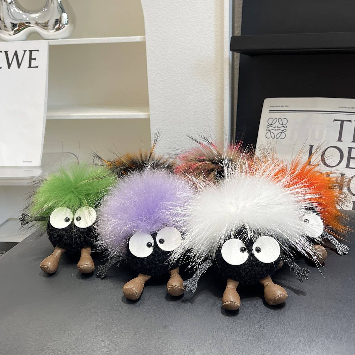 CUTE WOOL BRIQUETTES CAR KEYCHAIN BAG PENDANT