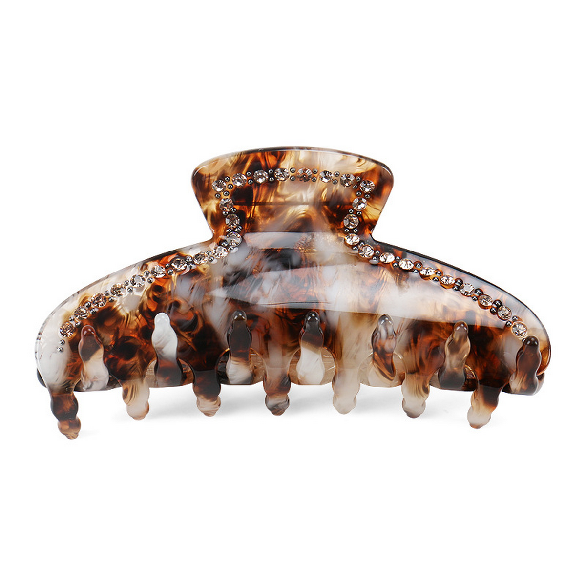 French Retro Hair Claw, Rhinestone Ponytail Clip