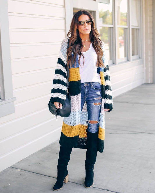 LONG KNIT SWEATER THICK CARDIGAN COAT