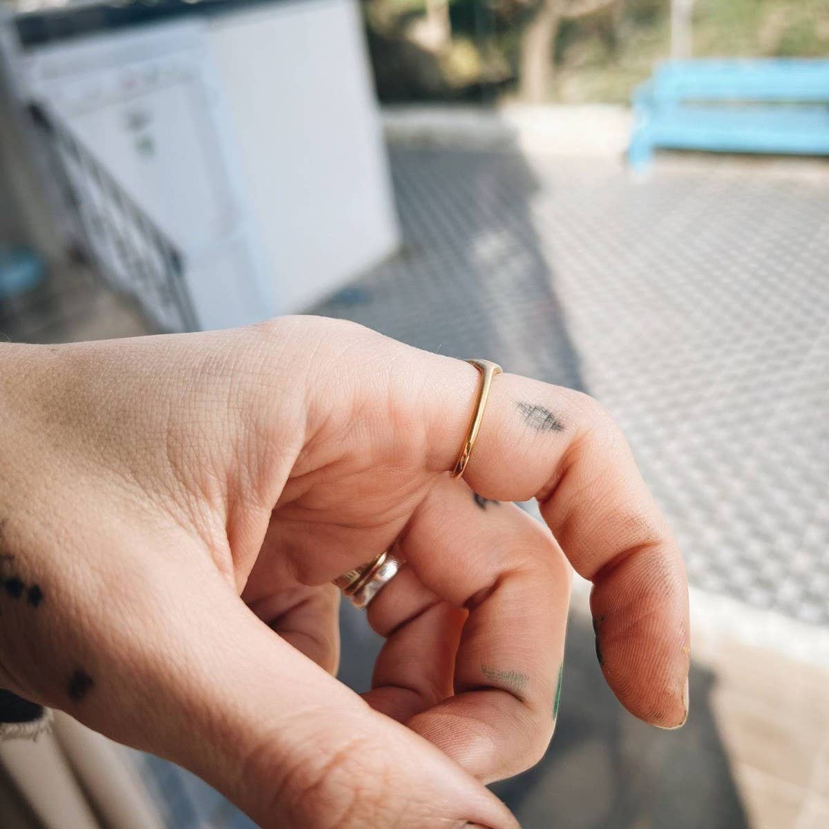 Hand-painted sweet gradient bow ring