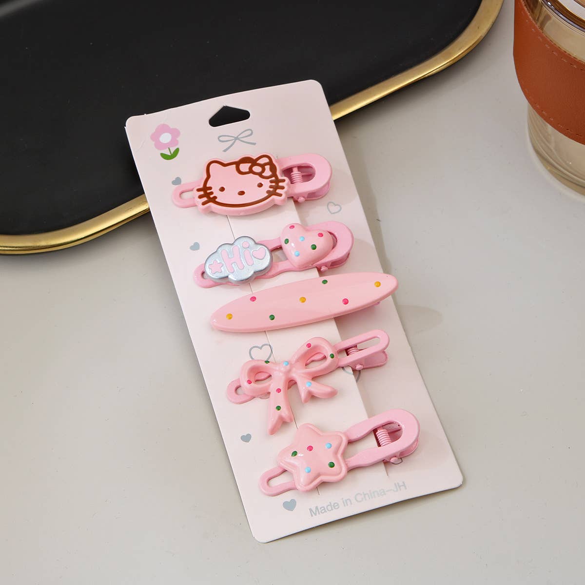 Five sets of cartoon children's hairpins