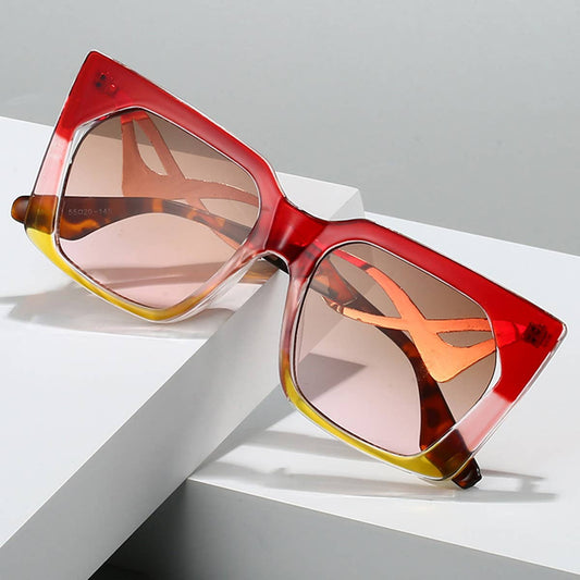 CAT-EYE CURVED TEMPLE FASHION SUNGLASSES_CWASG0536