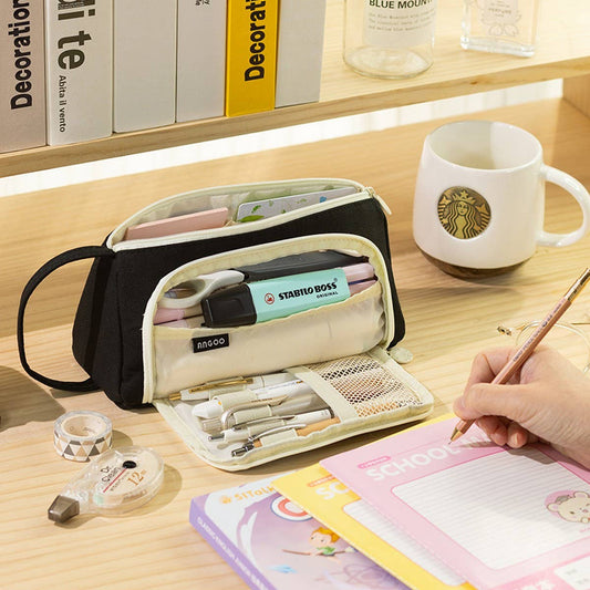 HIGH-VALUE CANVAS WINDOW PENCIL CASE