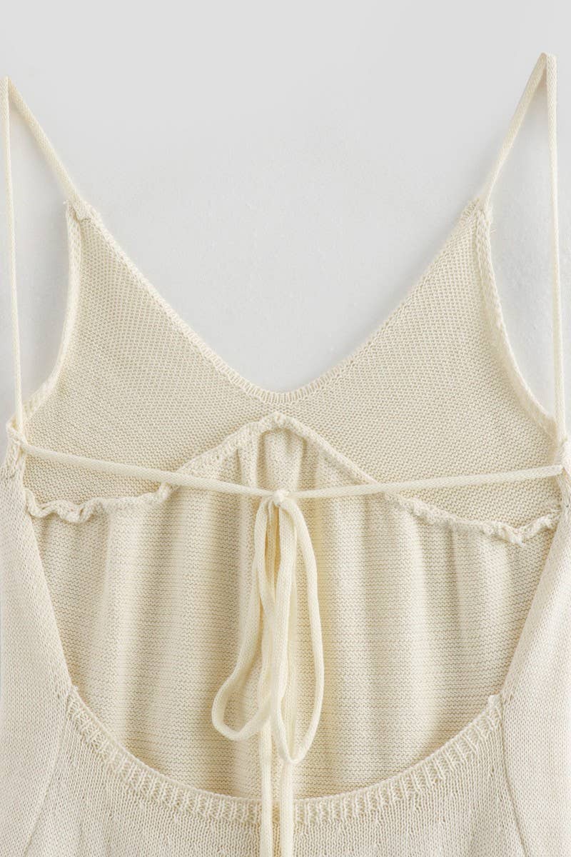 CWDMD4142_KNITTED EMBROIDERED SUSPENDER LONG DRESS