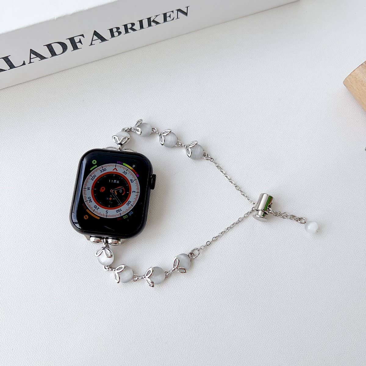 APPLE WATCH 9 CAT'S EYE METAL BRACELET STRAP_CWWW0064