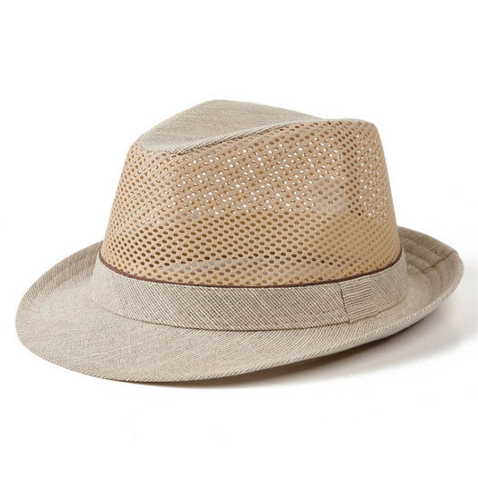 MEN'S SUMMER SUN PROTECTION MESH STRAW HAT_CWAH1464