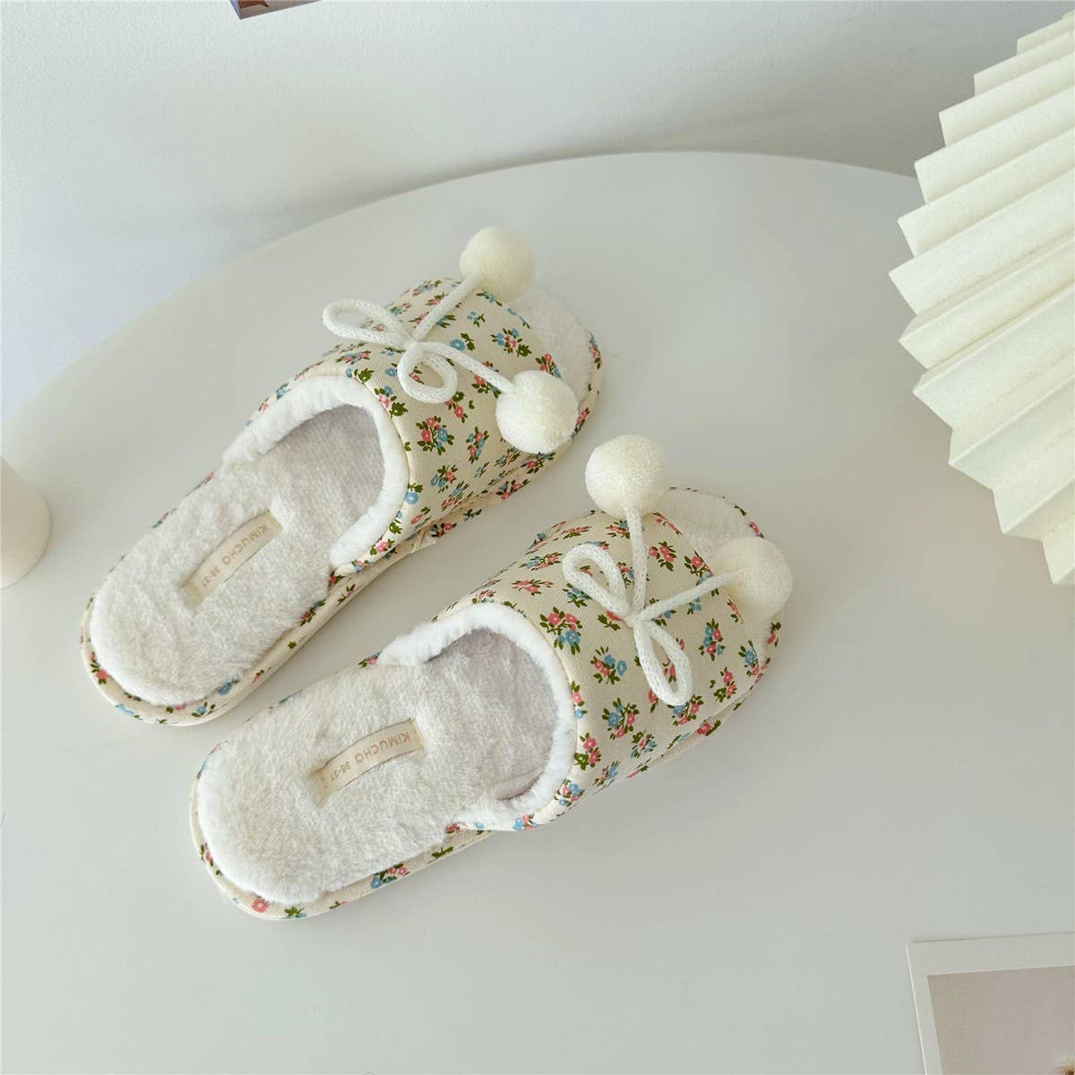 WINTER PLUSH OPEN TOE HOUSE SLIPPERS HOUSE SHOES
