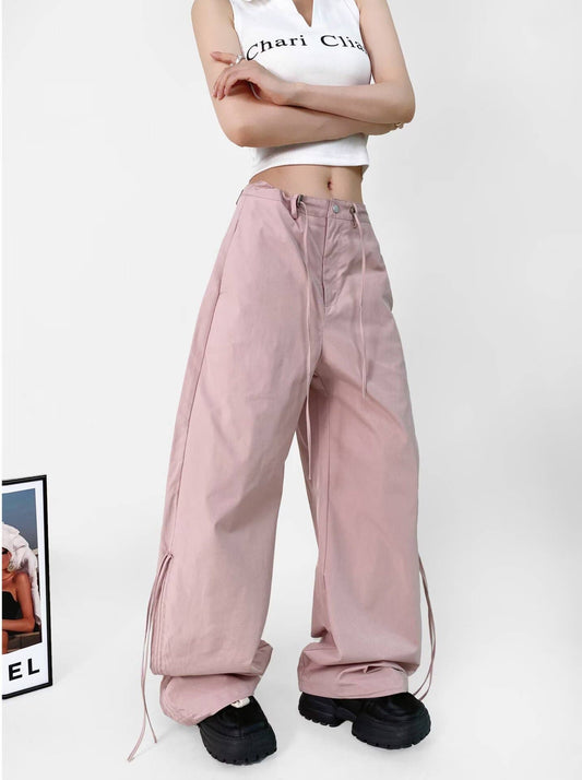 Retro loose casual straight-leg wide-leg pants